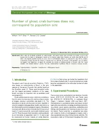 Number of Ghost Crab Burrows Does Not Correspond to Population Size