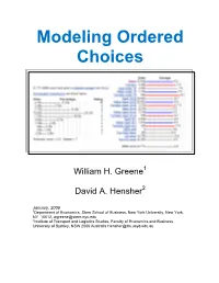 Ordered Choice Models