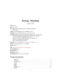 Package 'Matching'