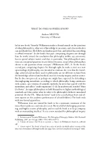 WHAT DO PHILOSOPHERS KNOW?1 Andrew MELNYK