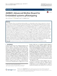 AMBER: Advanced Mother Board for Embedded Systems Prototyping Matteo Petracca1* , Pierluigi Passaro2 and Egidio Gioia3