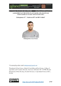 Assessment of the Effects of Liquid and Granular Fertilizers on Maize Yield in Rwanda