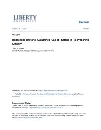 Augustine's Use of Rhetoric in His Preaching Ministry