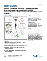 In&Nbsp;Vivo Functional Platform Targeting Patient-Derived Xenografts Identifies WDR5-Myc Association As a Critical Determin