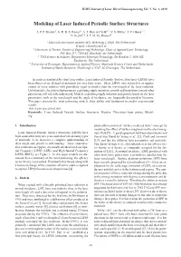 Modeling of Laser Induced Periodic Surface Structures