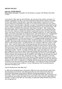 PETER MORLEY Extract from Interview: Preparation for the Television Coverage of Sir Winston Churchill’S Funeral