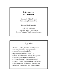 Session 1: Introducing Extreme Java