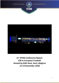11Th EFDN Conference Report CSR in European Football Hosted by KAA