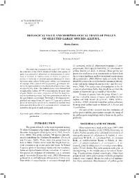 Biological Value and Morphological Traits of Pollen of Selected Garlic Species Allium L