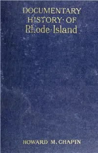 Documentary History of Rhode Island