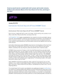 Grammy Award Winners Created with Avid's Proven and Trusted, Industry