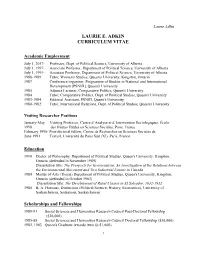 Laurie E. Adkin Curriculum Vitae