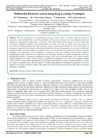 Multimodal Biometric System Using Deep Learning Techniques