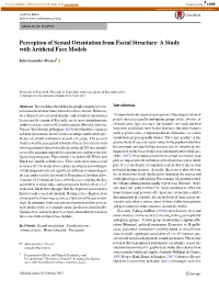 Perception of Sexual Orientation from Facial Structure: a Study with Artiﬁcial Face Models