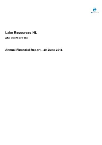 Lake Resources NL