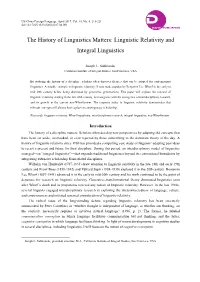Linguistic Relativity and Integral Linguistics