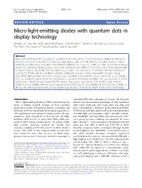 Micro-Light-Emitting Diodes with Quantum Dots in Display Technology