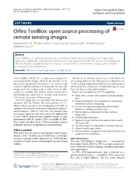 Orfeo Toolbox: Open Source Processing of Remote Sensing Images
