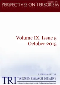 PERSPECTIVES on TERRORISM Volume 9, Issue 5
