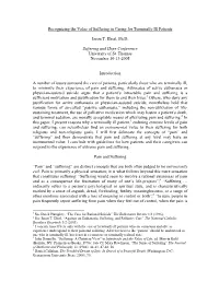 The Value of Suffering: Reasons Not to Select Euthanasia