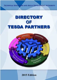 2015 Edition TESDA: the Authority in Technical Education and Skills Development Republic Act No