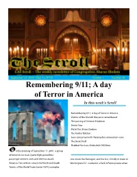 A Day of Terror in America in This Week’S Scroll