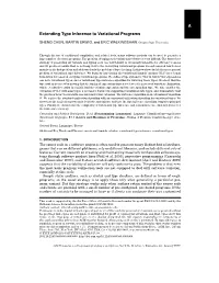 A Extending Type Inference to Variational Programs