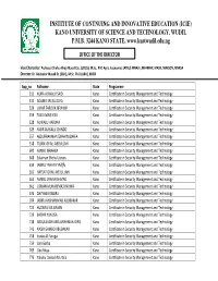 Admission List