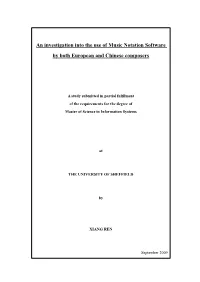An Investigation Into the Use of Music Notation Software by Both