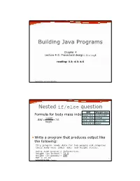 Building Java Programs