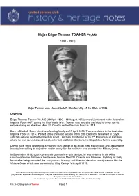 Major Edgar Thomas TOWNER VC, MC
