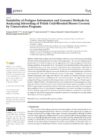 Suitability of Pedigree Information and Genomic Methods for Analyzing Inbreeding of Polish Cold-Blooded Horses Covered by Conservation Programs