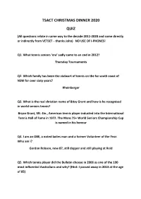 Tsact Christmas Dinner 2020 Quiz