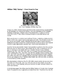 William “Billy” Rainey' – from Forest to Fray