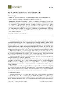 3D NAND Flash Based on Planar Cells