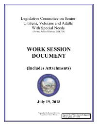 Agenda Item VIII A—WORK SESSION DOCUMENT