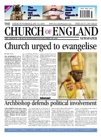 Archbishop Defends Political Involvement
