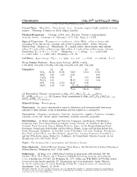 Clinohumite (Mg; Fe )9(Sio4)4(F; OH)2 C 2001 Mineral Data Publishing, Version 1.2 ° Crystal Data: Monoclinic