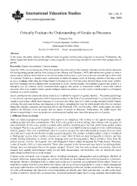 Critically Evaluate the Understanding of Gender As Discourse