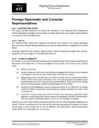 Foreign Diplomatic and Consular Representatives