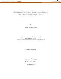 Global Integration and the Carbon Intensity of Well