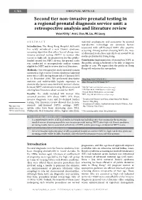 Second Tier Non-Invasive Prenatal Testing in a Regional