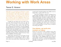 Working with Work Areas