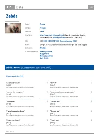 Zebda : Œuvres (101 Ressources Dans Data.Bnf.Fr)