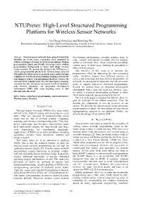 High-Level Structured Programming Platform for Wireless Sensor Networks