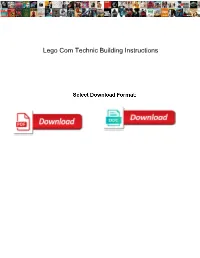 Lego Com Technic Building Instructions