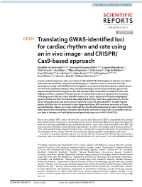 Translating GWAS-Identified Loci for Cardiac Rhythm and Rate Using an In