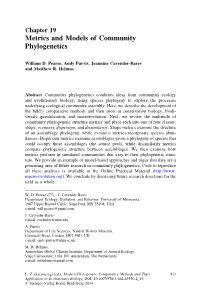 Chapter 19 Metrics and Models of Community Phylogenetics