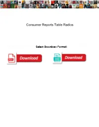 Consumer Reports Table Radios
