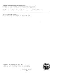 Ground-Water Resources Reconnaissance of the Yap Main Islands, Federated States of Micronesia